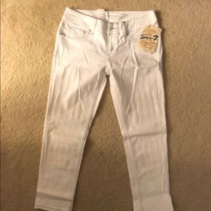 Seven Brand White Cropped Jeans